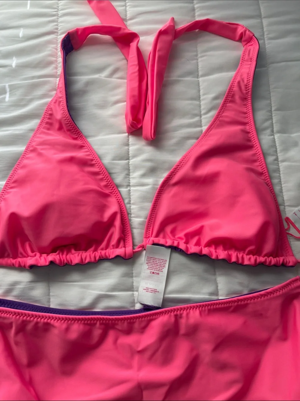 NOBO  Two-Piece Swim Set Reversible Pink & Purple Size XL (15-17)